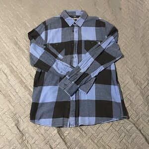 American Rag Blue and Black Plaid Men's Shirt